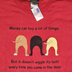 VTG PRAIRIE MOUNTAIN Wiggle Dog Butt Red T Shirt Mens Size M 90s USA Made NWT